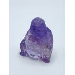 Hand carved Amethyst figure of the laughing Buddha