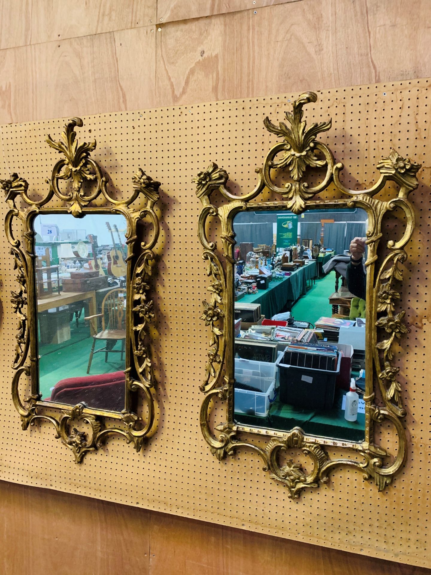 Two Georgian wall mirrors with ornately carved gilt plaster frames - Image 2 of 4