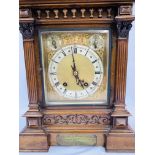 Oak cased presentation mantel clock.