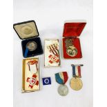Reading Working Men's Regatta "Huntley & Palmers Challenge Bowl 1902" medal and other medals.