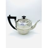 Large sterling silver Queen Anne style teapot, Birmingham 1933.