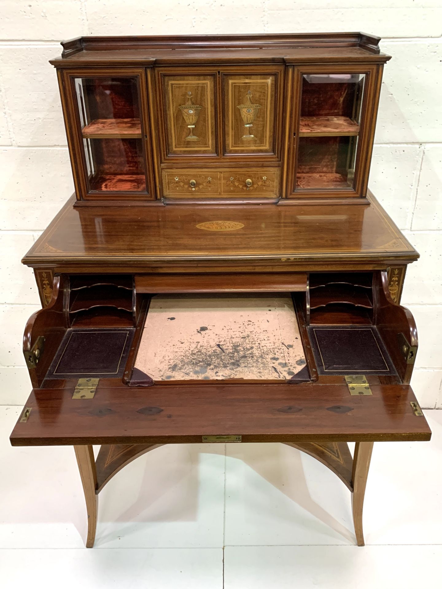 Edwardian mahogany secretaire. - Image 5 of 10