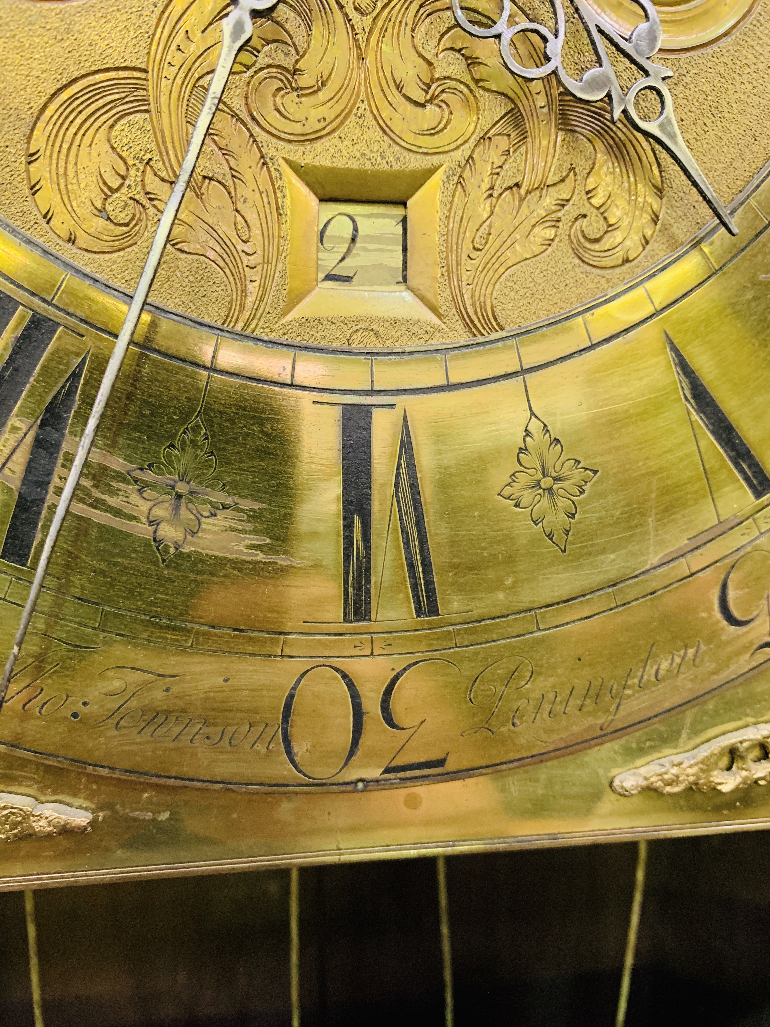 Walnut long case clock by Thomas Townson of Pennington, Cumbria, circa 1750. - Image 9 of 9