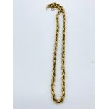 9ct gold twisted rope necklace.