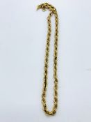 9ct gold twisted rope necklace.