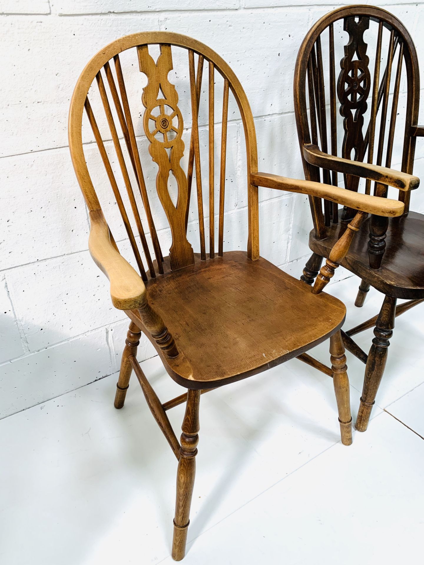 Two Windsor style open armchairs. - Image 3 of 3