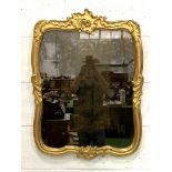 Victorian ornate gesso framed wall mirror with original glass.