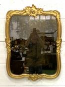 Victorian ornate gesso framed wall mirror with original glass.