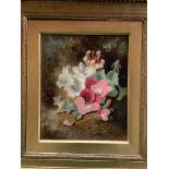 George Goodman (19th century), two gilt framed oils on canvas of still life flowers