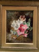 George Goodman (19th century), two gilt framed oils on canvas of still life flowers