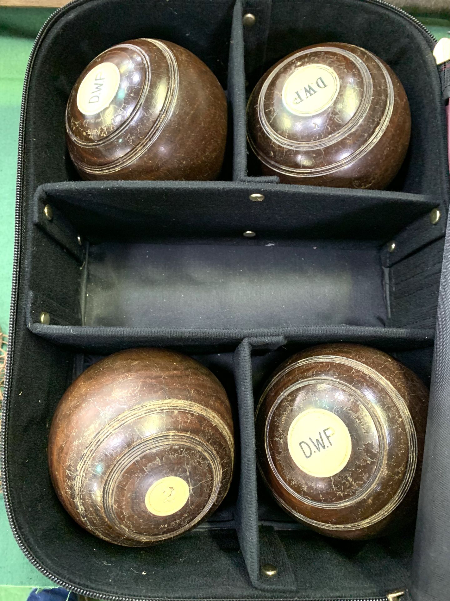 Slazenger 'Gradidge' cricket bat, and a set of rosewood bowls - Image 4 of 5