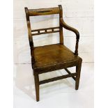 Victorian oak open arm chair