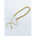 750 gold woven necklace, length 35cms, weight 11.2gms.