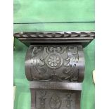 Carved oak wall bracket.