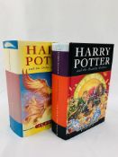 2 Harry Potter hard back first editions "The Order of the Phoenix" and "The Deathly Hallows".