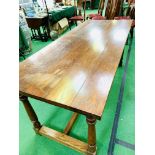 Oak refectory-style table.