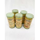 Collection of five vintage tins of Dr Rosen powders.