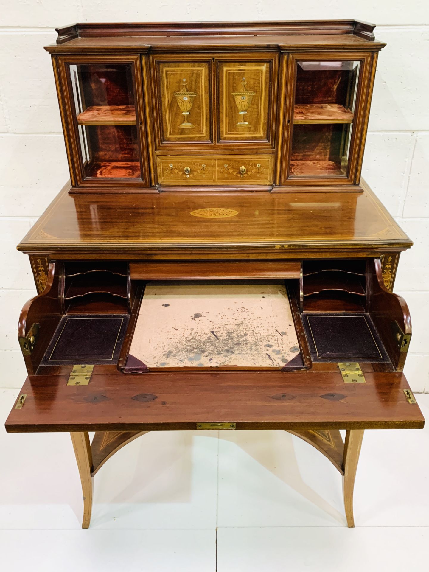 Edwardian mahogany secretaire. - Image 4 of 10