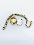 9ct gold cased Sekonda manual wind lady’s wrist watch with gold plated strap. Going