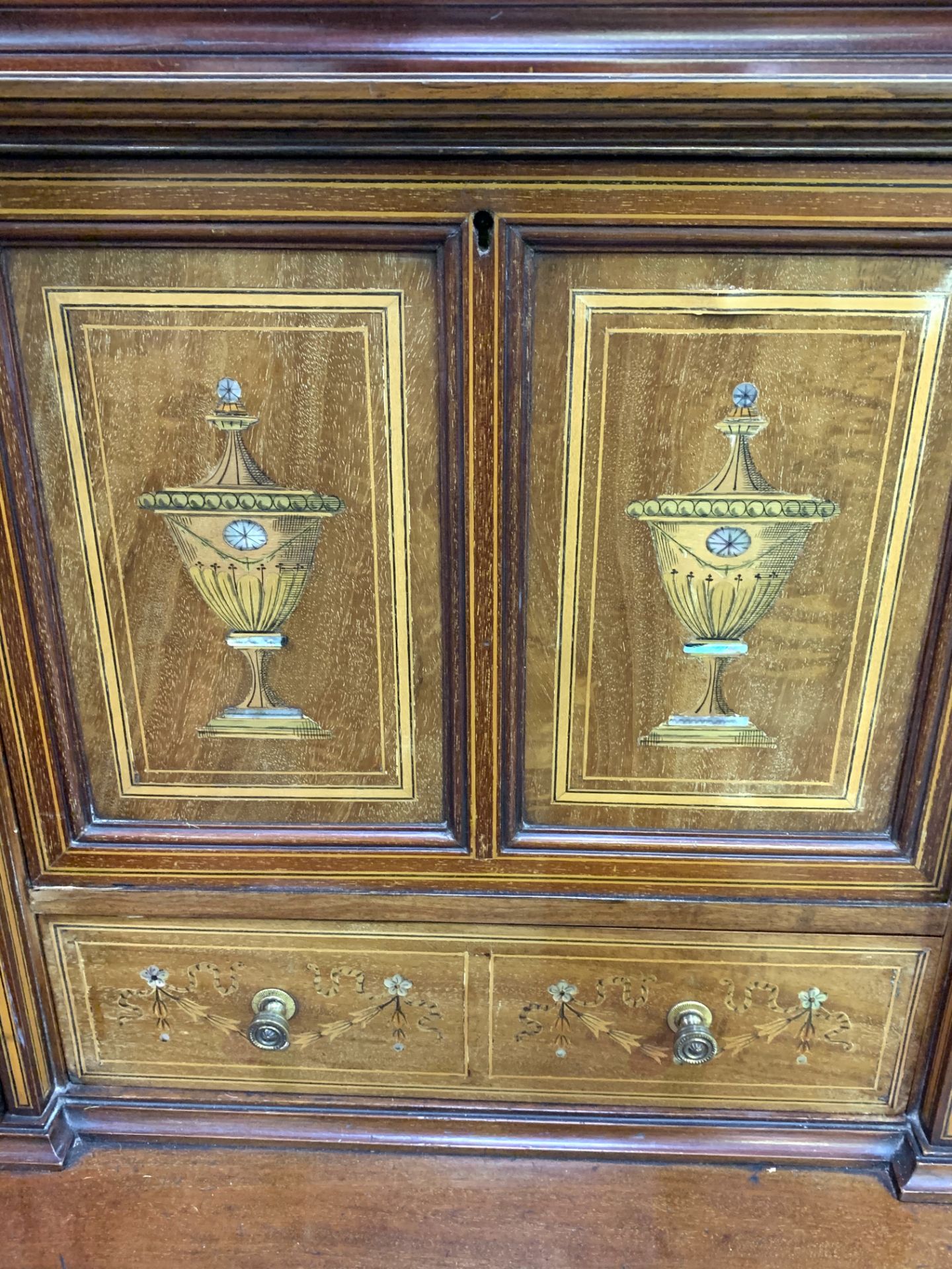 Edwardian mahogany secretaire. - Image 3 of 10