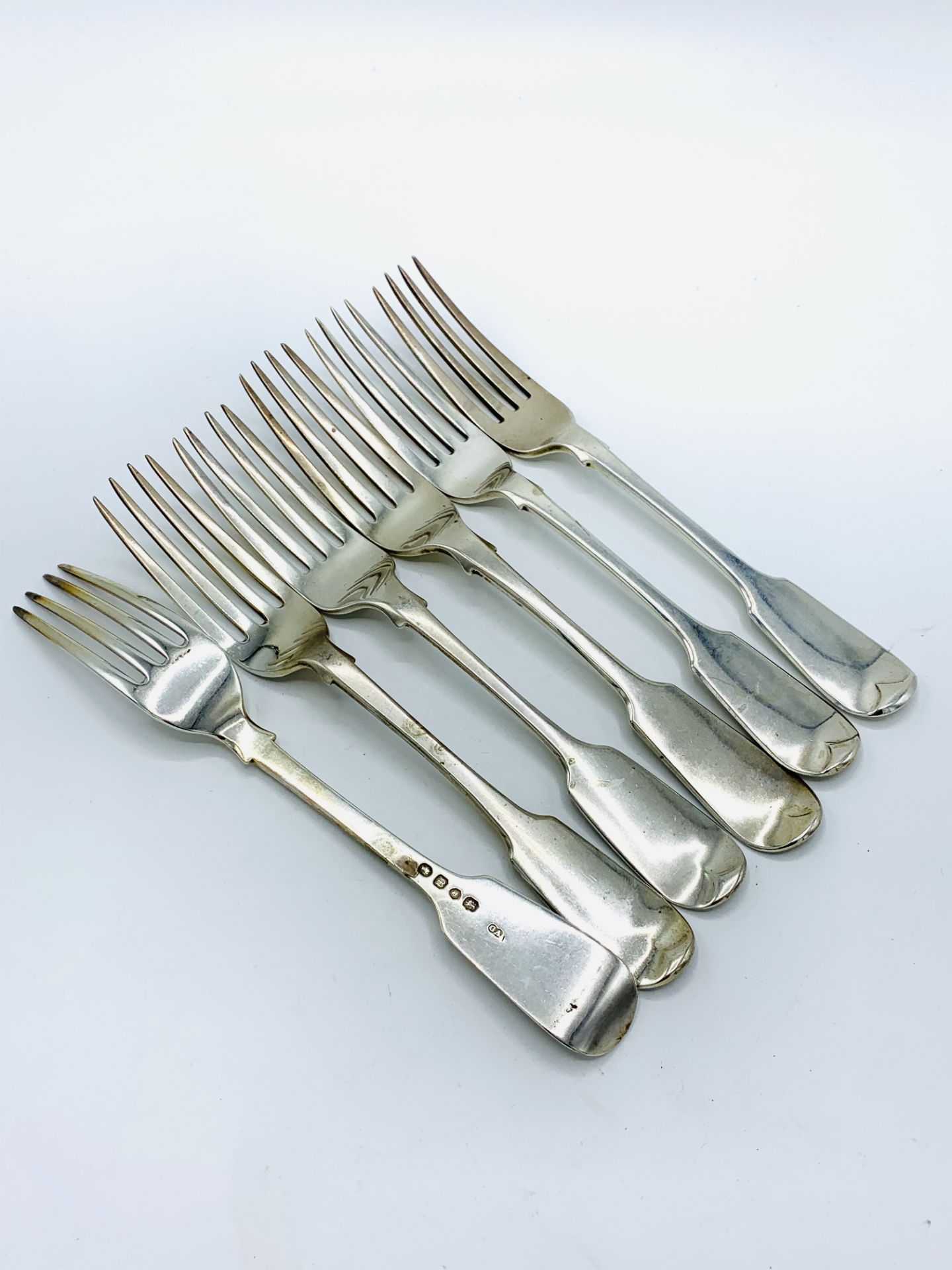 6 Victorian silver table forks