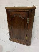 19th Century oak wall hanging corner cupboard.