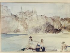 Set of five framed and glazed prints of ladies, and another print, by Sir William Russell Flint.