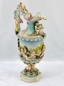 Circa 1880 Dresden mark large porcelain ewer c. 1740, as found.