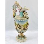 Circa 1880 Dresden mark large porcelain ewer c. 1740, as found.