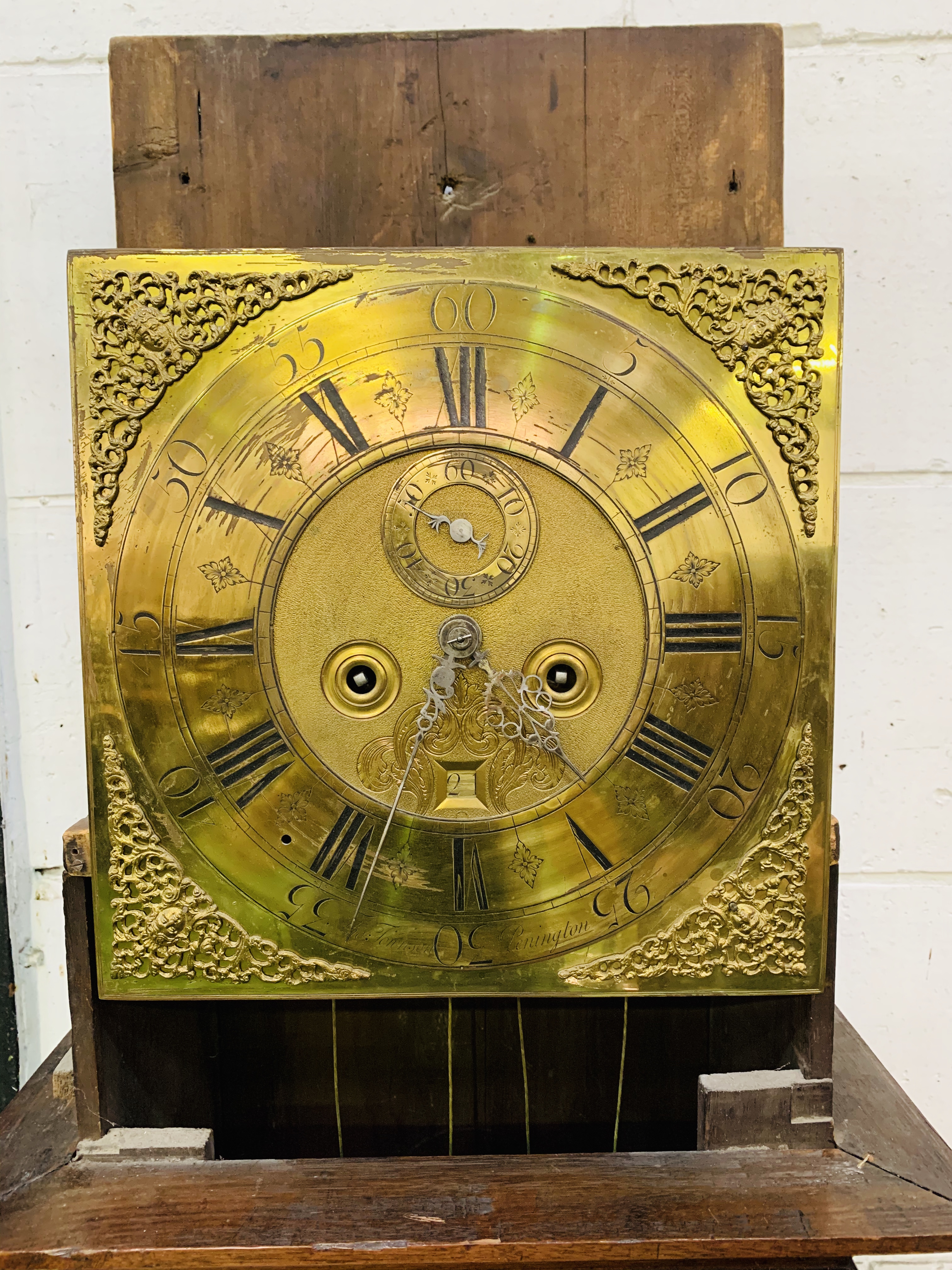 Walnut long case clock by Thomas Townson of Pennington, Cumbria, circa 1750. - Image 8 of 9