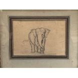 A set of four pencil drawings of animals by French Impressionist painter Armand Guillaumin (1841-192