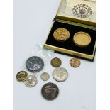 The Mary Rose' pocket Sundial; Overseers of The Poor, Sheffield, Penny Token and other coins.