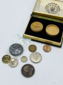 The Mary Rose' pocket Sundial; Overseers of The Poor, Sheffield, Penny Token and other coins.