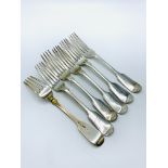 6 Victorian silver table forks