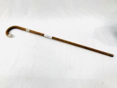 Walking Stick with Silver Tipped Handle.