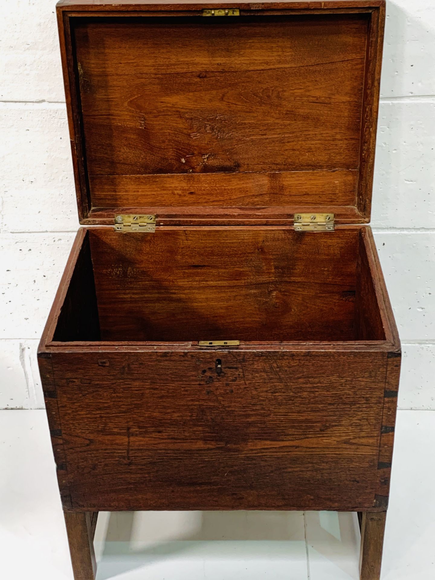 Victorian mahogany trunk / chest on legs. - Image 3 of 3