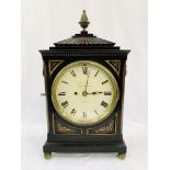 Early 19th century mahogany and brass bracket clock by C. Williamson, Royal Exchange London.