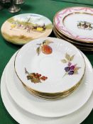 Quantity of decorative china plates together with a quantity of Royal Worcester china.