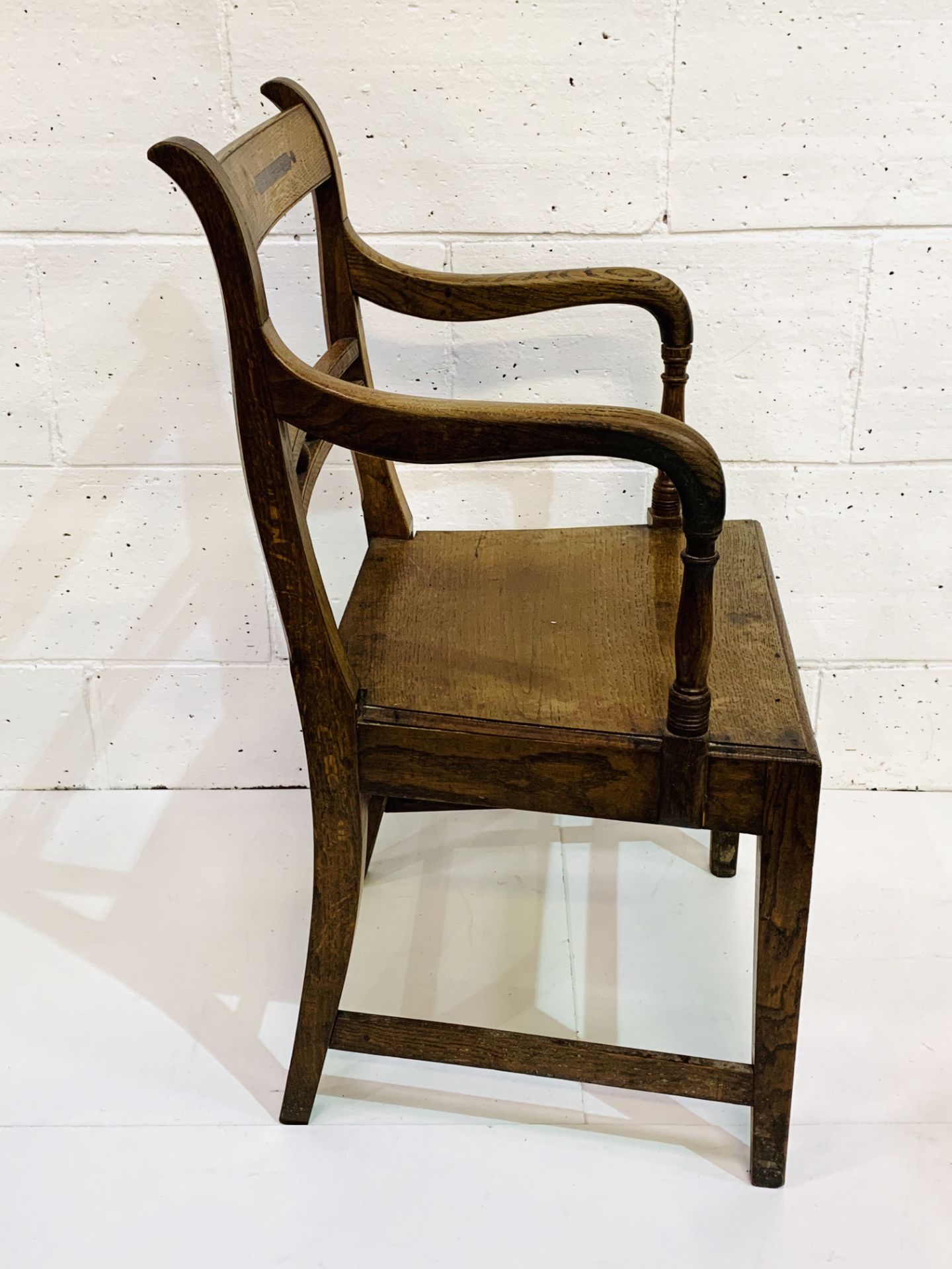 Victorian oak open arm chair - Image 4 of 4