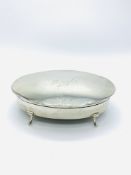 Lady's sterling silver dressing table footed trinket box engraved 'Beryl'