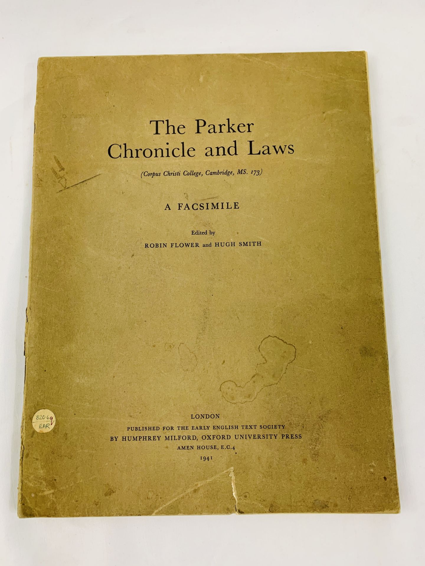 The Parker Chronicle and Laws, 1941.