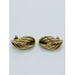9ct gold earrings, 4.8gms.