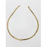 9ct gold snake shape necklace, approx. 6 gms. As found.