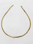 9ct gold snake shape necklace, approx. 6 gms. As found.