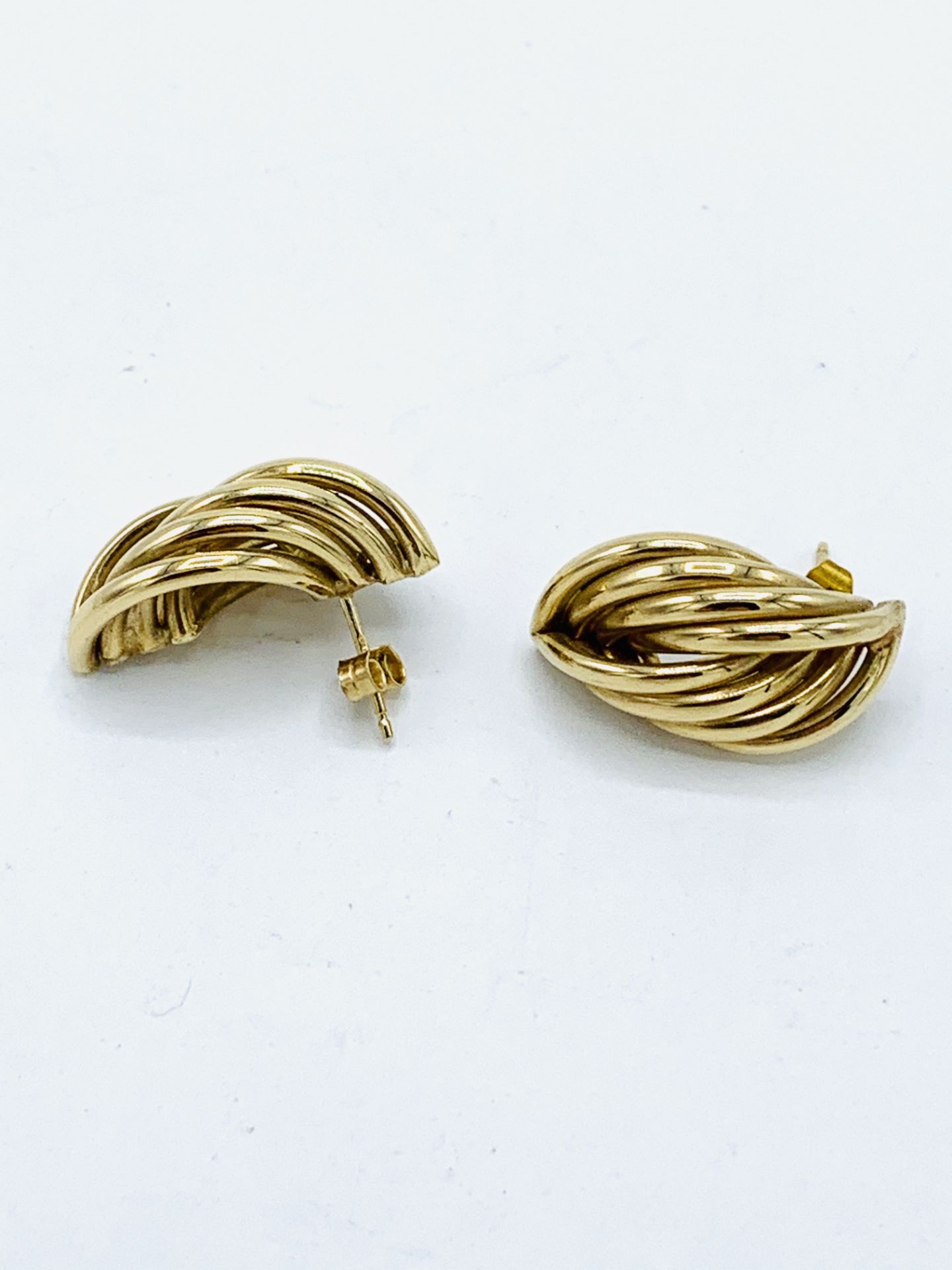 9ct gold earrings, 4.8gms. - Image 2 of 2