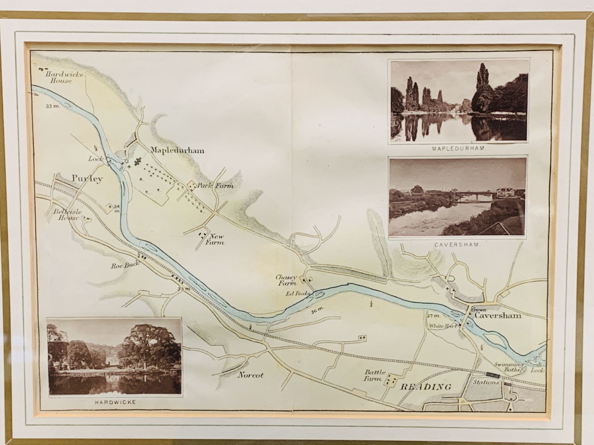 The River Thames from Reading to north of Moulsford: 4 framed and glazed prints - Image 4 of 4