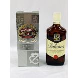 Bottle Ballantines whisky 70cl and bottle of Chivas Regal Scotch Whisky 70cl.