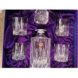 Royal Crystal Rock Italian decanter and 4 tumblers.