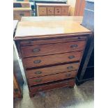 Mahogany chest of 5 drawers.