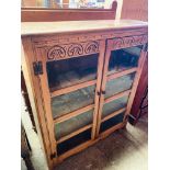 Oak 2 door glazed bookcase.